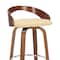 Armen Living Sonia 26" Counter Height Swivel Cream Faux Leather and Walnut Wood Bar Stool LCSOBACRWA26 - alternate 7